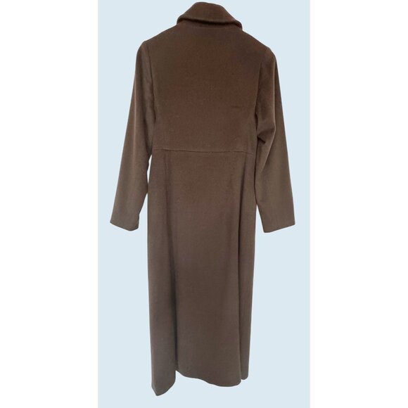 J MENDEL Paris Chocolate Brown Long Soft Full Button Coat Size S - Picture 4 of 6